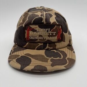 Vintage Levi Garrett Chewing Tobacco Duck Camo Snapback Hat Eagle Ridge USA Made